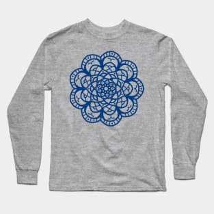 Blue Mandala Long Sleeve T-Shirt